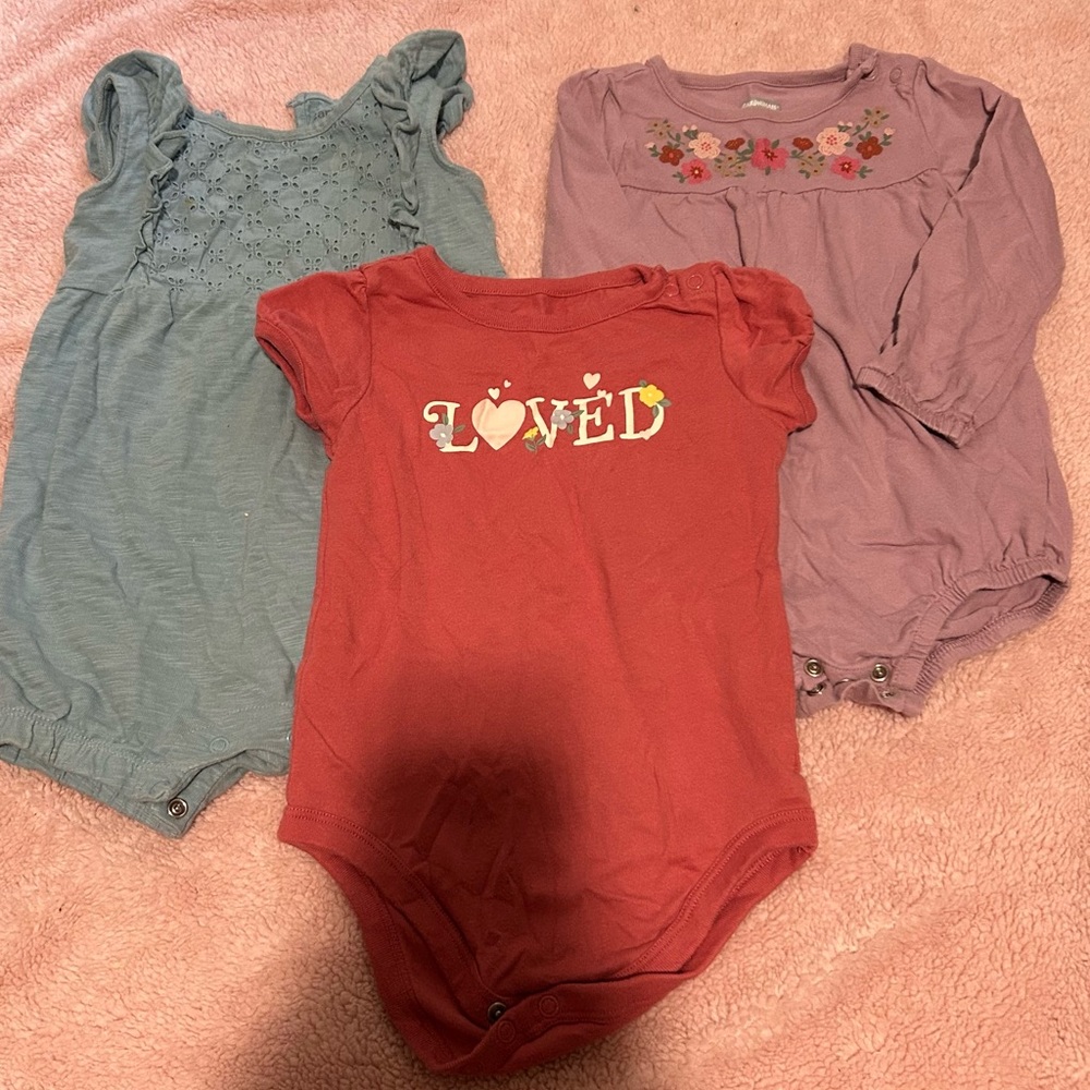 Kids One Piece Set - Red, Purple, and Blue
